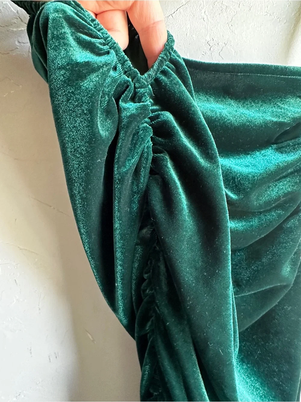 Lovers + Friends Milwood Midi Dress Emerald Velvet Ruched Y2K Party Sz S - Picture 6 of 14